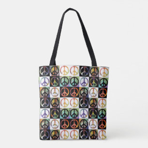 Peace Sign Mosaic Tote Bag