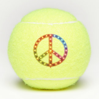 Peace Sign Neon Lights Tennis Balls