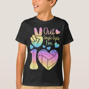 Peace sign out single digits 10 volleyball 10th T-Shirt