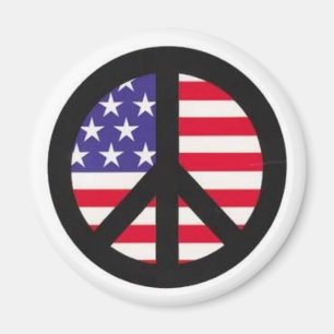 PEACE SIGN OVER THE AMERICAN FLAG: look @ this!! Magnet