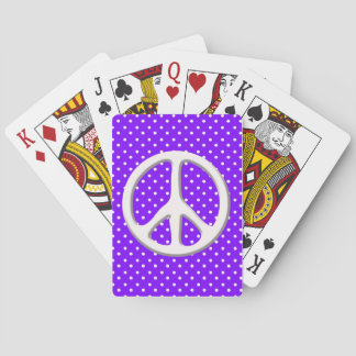 Peace Sign Party in Purple Playing Cards