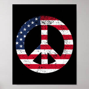 Peace Sign Patriotic Usa Flag Peace And Love
