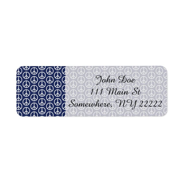 Peace Sign Pattern on Midnight Blue (Front)