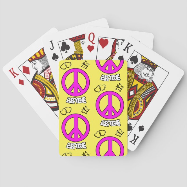 PEACE SIGN PATTERN, PLAYING CARDS (Back)