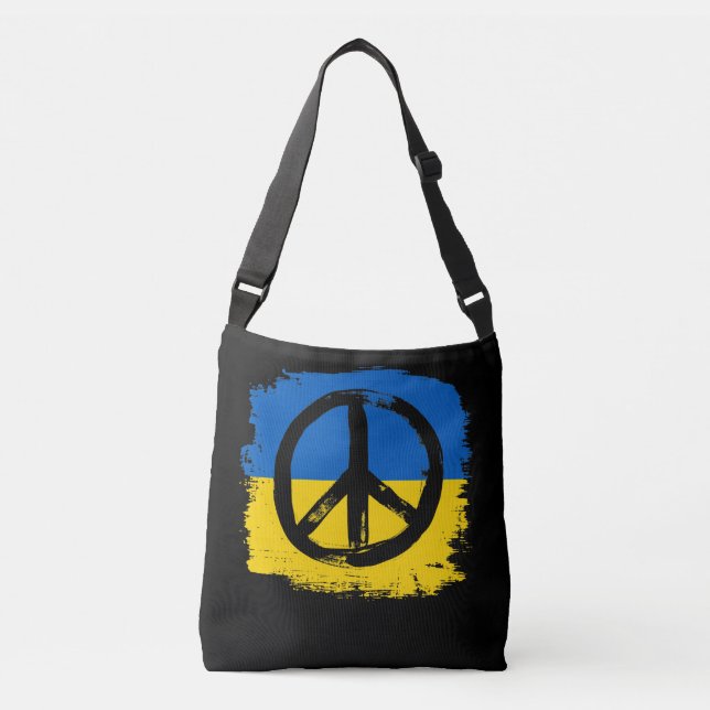 Peace sign, Peace For Ukraine Crossbody Bag (Front)