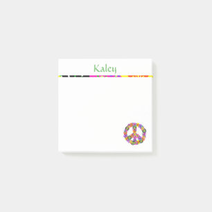 Peace Sign Personalised with Name Post-it Notes
