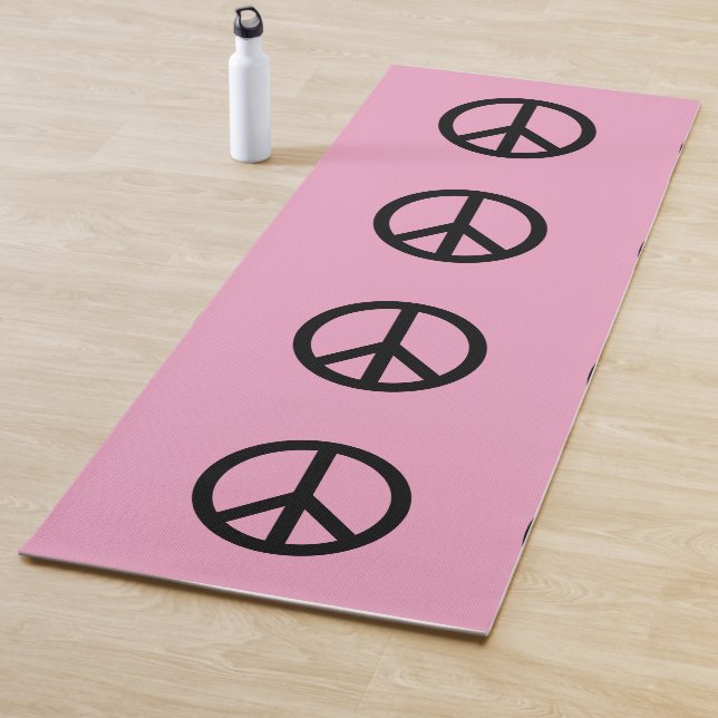 PEACE SIGN PINK YOGA MATS (In Situ)