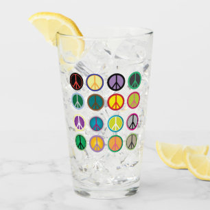 Peace Sign Pint Drinking Glass