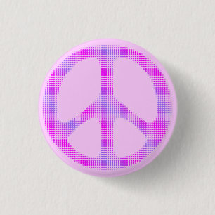 Peace sign polka dots pop art 3 cm round badge