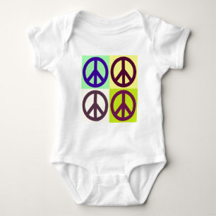Peace Sign Pop Art Baby Bodysuit