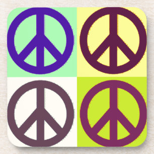 Peace Sign Pop Art Coaster