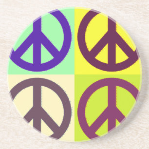 Peace Sign Pop Art Coaster