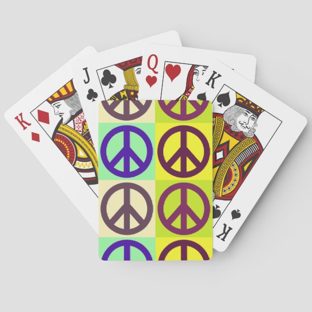 Peace Sign Pop Art Playing Cards (Back)
