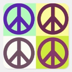 Peace Sign Pop Art Square Sticker