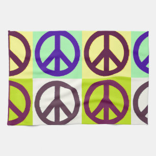 Peace Sign Pop Art Tea Towel