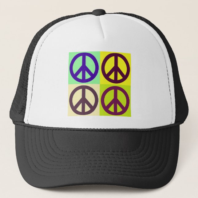 Peace Sign Pop Art Trucker Hat (Front)
