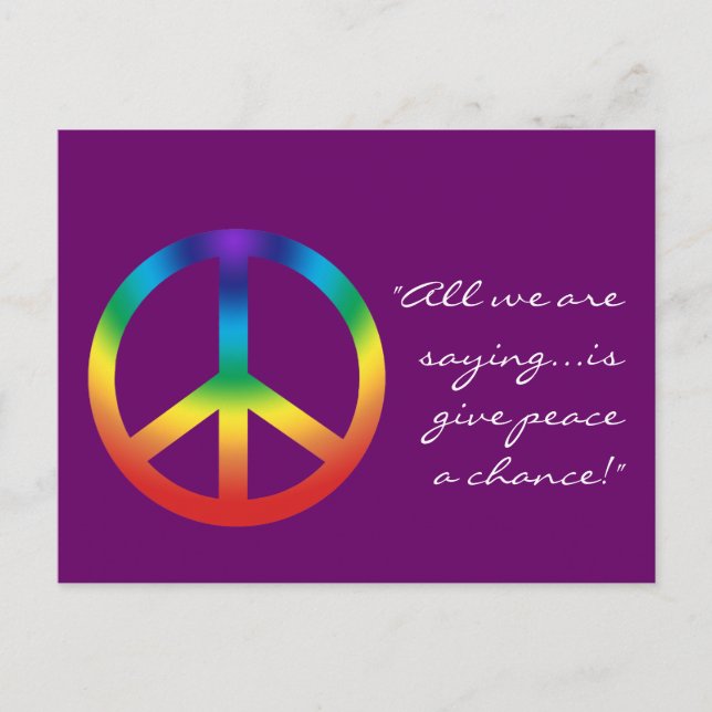 Peace Sign Postcard-Your Text & Colour Postcard (Front)