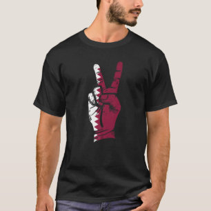 Peace Sign Qatar Flag T-Shirt