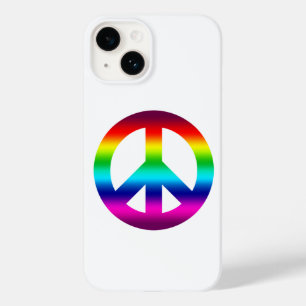 Peace Sign Rainbow in Hippie Brights on White Case-Mate iPhone 14 Case