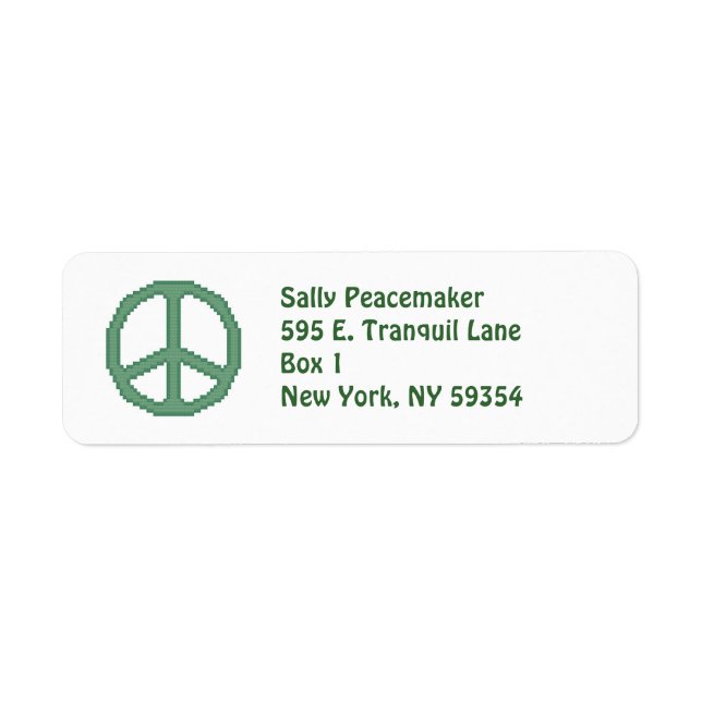 Peace Sign Return Address Label (Front)