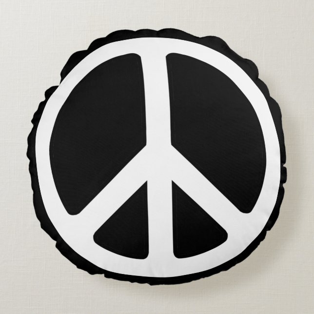 Peace Sign Round Cushion (Front)