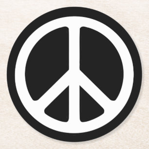 Peace Sign Round Paper Coaster