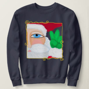 Peace Sign Santa Abstract Art to Wear Sweatshirt
