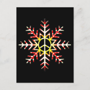 PEACE SIGN SNOWFLAKE POSTCARD