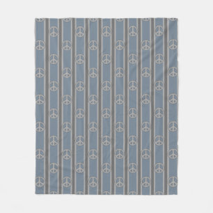 Peace Sign Striped Fleece Blanket