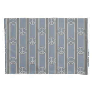 Peace Sign Striped Pillowcase