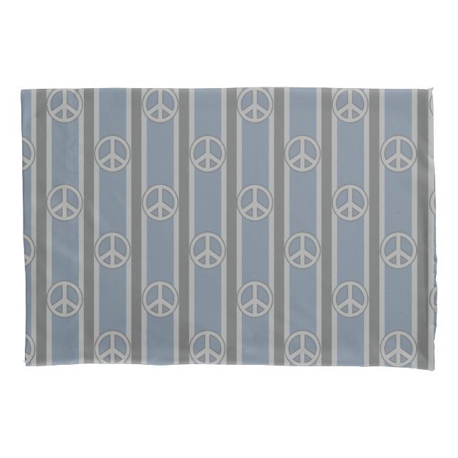 Peace Sign Striped Pillowcase (Front)