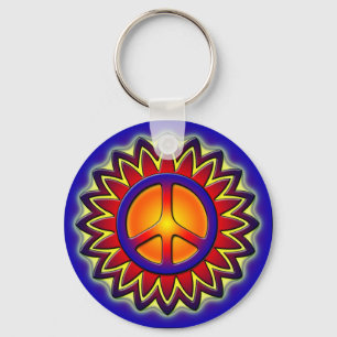 PEACE SIGN SUN KEY RING