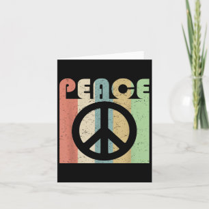 Peace Sign Symbol Inspiring Quote Retro Vintage Gr Card