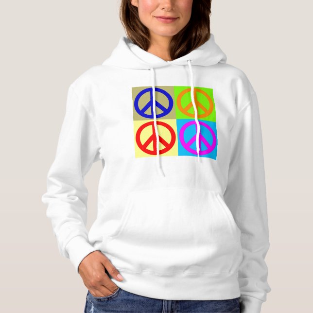 Peace Sign Symbol Pop Art Hoodie (Front)