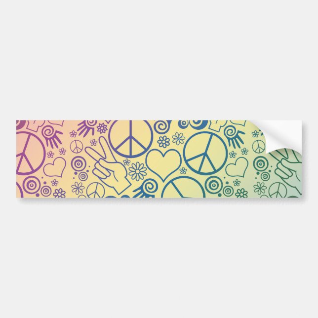 Peace Sign Symbol Rainbow Bumper Sticker (Front)
