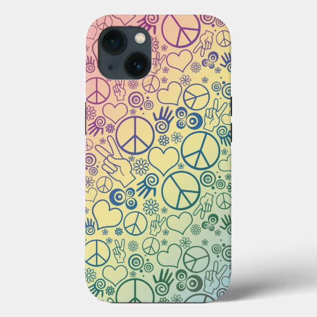 Peace Sign Symbol Rainbow Case-Mate iPhone Case (Back)