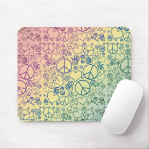 Peace Sign Symbol Rainbow Mouse Mat