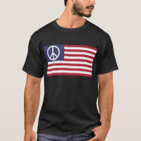 Peace Sign Symbol Stars & Stripes American US Flag