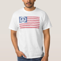 Peace Sign T-Shirt - American flag Peace Sign