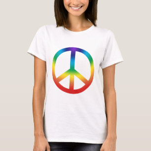 Peace Sign tee in Chakra Colours