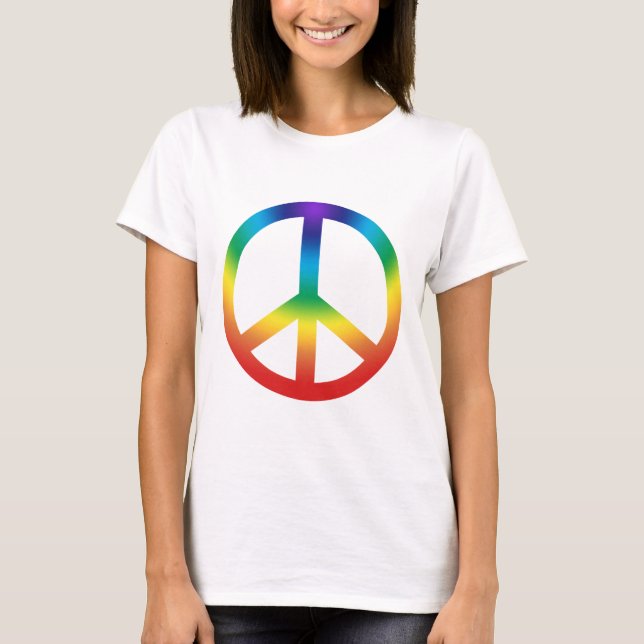 Peace Sign tee in Chakra Colours (Front)