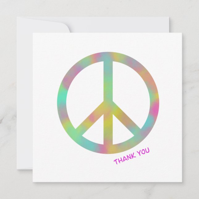 Peace Sign Thank You Card (Front)