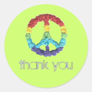 Peace sign thank you sticker