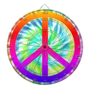 Peace Sign Tie Dye Design Dart Board