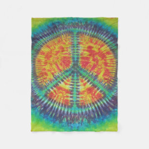 Peace Sign Tie Dye Fleece Blanket