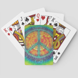 Peace Sign Tie Dye Playing Cards