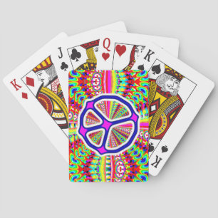 Peace Sign Time Tunnel Mandala Playing Cards