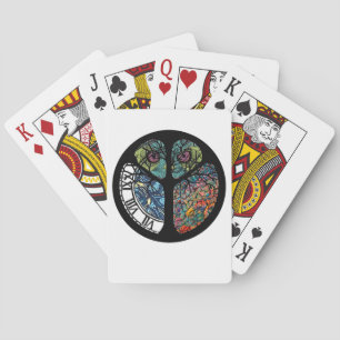 Peace Sign Tree Owl Colourful Design Playing Cards