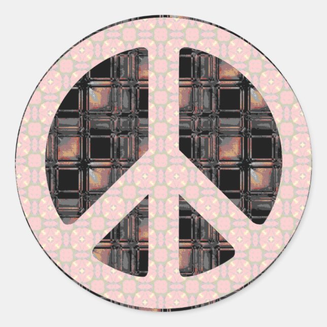 Peace Sign Trendy Classic Round Sticker (Front)