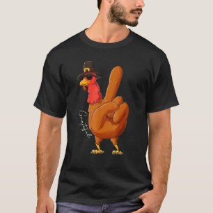Peace Sign Turkey Grateful Hand Cool Thanksgiving T-Shirt